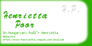 henrietta poor business card